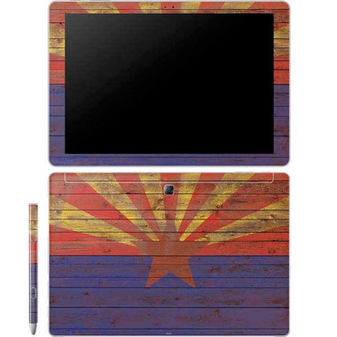 Arizona Flag Dark Wood Galaxy Book 12in Skin